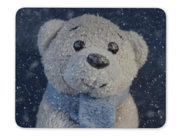 Mousepad, BEAR PAD - Winter Edition, Motiv "Snowy Bear", inkl. Geschenkanhänger